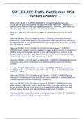 SW LEA&sol;ACC Traffic Certification 2024  Verified Answers