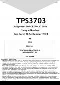 TPS3703 Assignment 50 PORTFOLIO (ANSWERS) 2024 - DISTINCTION GUARANTEED