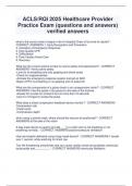 ACLS/RQI 2025 Healthcare Provider  Practice Exam (questions and answers)  verified answers