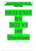 Hesi Exit Rn Exam 2022 V3 real 160 Questions And Answers VERIFIED AND APPROVED BY EXPER TUTORS