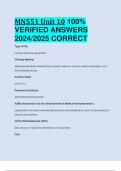 MN 551 Unit 2 100&percnt; VERIFIED  ANSWERS 2024&sol;2025 CORRECT ALREADY PASSED