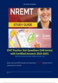 EMT Practice Test Questions (240 terms) with Certified Answers 2024-2025. 