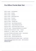 Fire Officer Florida State Test Questions and Answers Graded A