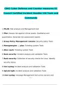 C842 Cyber Defense and Counter measures EC Council Certified Incident Handler CIH Tools and Commands Questions with complete solutions