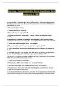 Nursing - Communication Exam Questions And Answers &commat; 2024