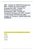 EMT - Chapter 23&colon; OBGYN Emergencies&comma;  EMT - Chapter 20&colon; Immunological  Emergencies&comma; EMT - Chapter 19&colon;  Endocrine and Hematologic  Emergencies&comma; EMT - Chapter 22&colon;  Psychiatric Emergencies&comma; EMT - Chapter  17&colon; Neurologic Emergencies&comma; EMT - Chapter 16&colon; Cardiov