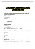 The Nursing Process and Clinical Reasoning Exam