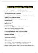 Clinical Reasoning Final Exam 