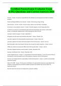 Certified Pennsylvania Evaluator Exam &lpar;CPE&rpar; Questions and Correct Answers 2024