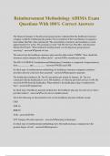 Reimbursement Methodology AHIMA Exam Questions With 100% Correct Answers