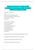  Phlebotomy Exam 1 Study Guide Questions and Answers with Complete Solutions Graded A 2024