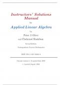 Solutions Manual for Applied Linear Algebra (Undergraduate Texts in Mathematics) 2nd Edition By Peter Olver, Chehrzad Shakiban (All Chapters, 100% Original Verified, A+ Grade) 