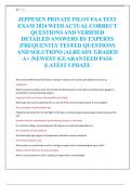 JEPPESEN PRIVATE PILOT FAA TEST EXAM 2024 WITH ACTUAL CORRECT  QUESTIONS AND VERIFIED  DETAILED ANSWERS BY EXPERTS  &vert;FREQUENTLY TESTED QUESTIONS  AND SOLUTIONS &vert;ALREADY GRADED  A&plus; &vert;NEWEST &vert;GUARANTEED PASS  &vert;LATEST UPDATE