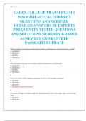 GALEN COLLEGE PHARM EXAM 1  2024 WITH ACTUAL CORRECT  QUESTIONS AND VERIFIED  DETAILED ANSWERS BY EXPERTS  |FREQUENTLY TESTED QUESTIONS  AND SOLUTIONS |ALREADY GRADED  A+|NEWEST |GUARANTEED  PASS|LATEST UPDATE