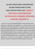 AZ-305 DESIGNING MICROSOFT AZURE INFRASTRUCTURE SOLUTIONS POPULAR CORRECT DETAILED ANSWERS WITH RATIONALES &lpar;VERIFIED ANSWERS&rpar; ALREADY GRADED A&plus;