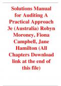 Solutions Manual for Auditing A Practical Approach 3rd Edition By Robyn Moroney, Fiona Campbell, Jane Hamilton (All Chapters, 100% Original Verified, A+ Grade) 