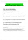 Washington State Regulations Exam Questions and Correct Solutions 2024