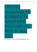 TPS3703 Assignment 1B (COMPLETE ANSWERS) 2024 (548158) - DUE 31 May 2024