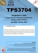 TPS3704 Assignment 1 (COMPLETE ANSWERS) 2024 (547870) - DUE 30 May 2024