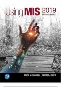 INSTRUCTORS MANUAL FOR USING MIS 11TH EDITION DAVID KROENKE&comma; RANDALL BOYLE