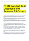 PTBC CA Laws Test Questions and Answers All Correct