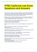 PTBC California Law Exam Questions and Answers
