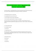 CNA WRITTEN TEST Questions and Correct Answers 2024