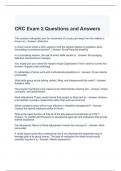 CRC Exam 2 Questions and Answers 100% correct