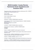 BICSI Installer 2 study Review  Technician Exam Questions and  Answers 2024