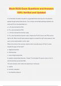 Mock RCIS Exam Questions and Answers 100&percnt; Verified and Updated