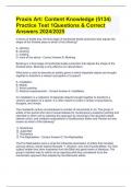 Praxis Art: Content Knowledge (5134) Practice Test 1Questions & Correct Answers 2024/2025