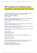 RD Foodservice Problems Exam Questions and Answers All Correct