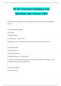 NCSF: Personal Training Exam Questions and Answers 2024