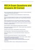 RECA Exam Questions and Answers All Correct