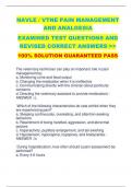 NAVLE / VTNE PAIN MANAGEMENT  AND ANALGESIA EXAMINED TEST QUESTIONS AND  REVISED CORRECT ANSWERS >> 100% SOLUTION GUARANTEED PASS