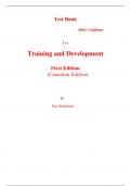 Test Bank for Training and Development 1st Edition (Canadian Edition) By Ian Anderson (All Chapters, 100% Original Verified, A+ Grade) 