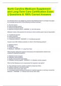 North Carolina Medicare Supplement and Long-Term Care Certification Exam || Questions & 100% Correct Answers