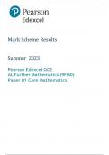 A LEVEL EDEXCEL FURTHER MATHEMATICS CORE PURE MATHS PAPER 1 2023 WITH MARK SCHEME