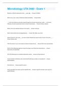 Microbiology UTA 2460 - Exam 1 questions and answers graded A+