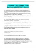 Accounting 3 Certification Exam Questions and CORRECT Answers
