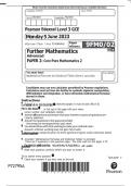 A LEVEL EDEXCEL FURTHER MATHEMATICS CORE PURE MATHS PAPERS 1&2 2023 WITH ATTACHED MARK SCHEMES