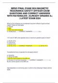 MRSO FINAL EXAM 2024 MAGNETIC RESONANCE SAFETY OFFICER EXAM QUESTIONS AND CORRECT ANSWERS WITH RATIONALES &vert; ALREADY GRADED A&plus; &vert; LATEST EXAM 2024