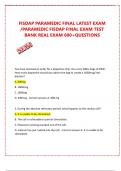 FISDAP PARAMEDIC FINAL LATEST EXAM /PARAMEDIC FISDAP FINAL EXAM TEST BANK REAL EXAM 600+QUESTIONS
