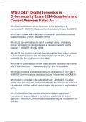 WGU D431 Digital Forensics in  Cybersecurity Exam 2024 Questions and  Correct Answers Rated A&plus;