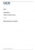 Ocr a level Chemistry Paper 3  H432/03 Unified chemistry  June 2023 Mark Scheme