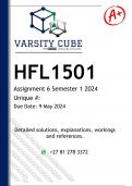 HFL1501 Assignment 6 (DETAILED ANSWERS) Semester 1 2024 - DISTINCTION GUARANTEED