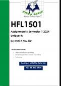 HFL1501 Assignment 6 (QUALITY ANSWERS) Semester 1 2024