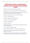 CERT Basic Training - &lpar;Final Review&rpar; Questions with Correct Answers Graded A 2024