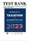 McGraw-Hill's Taxation of Business Entities 2023 Edition&comma; 14th Edition by Spilker&comma; Ayers&comma; Barrick&comma; Lewis and Robinson -Test Bank