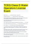 TCEQ Class D Water Operators License Exam